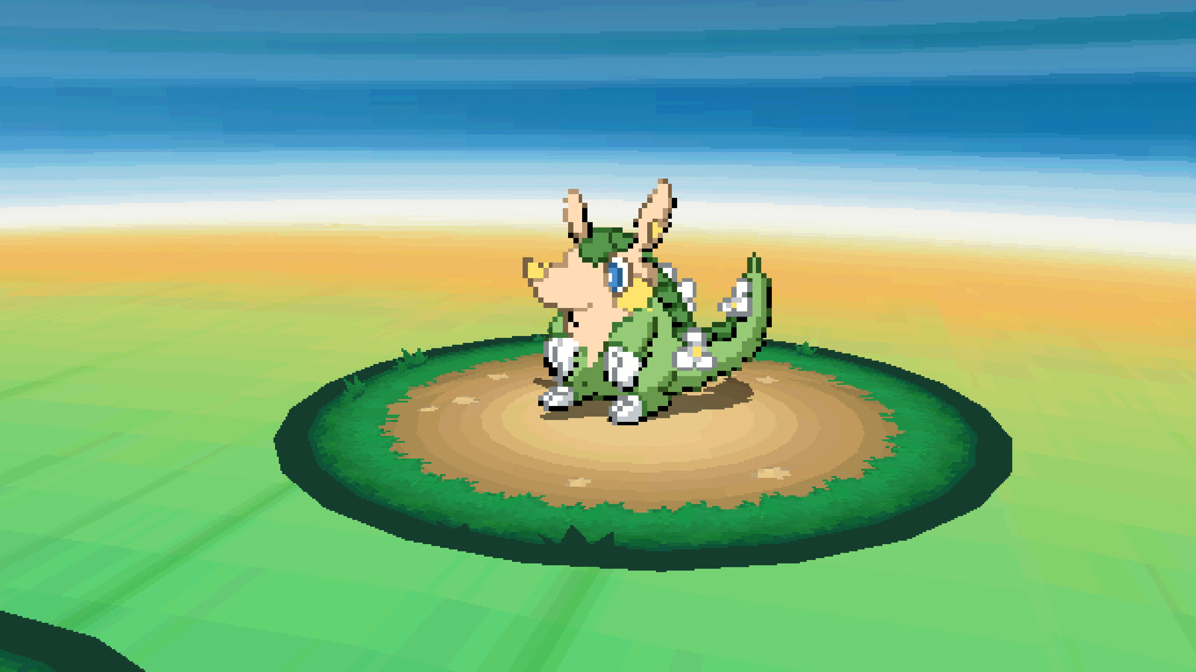 A Pokémon battle showing Pangopuff