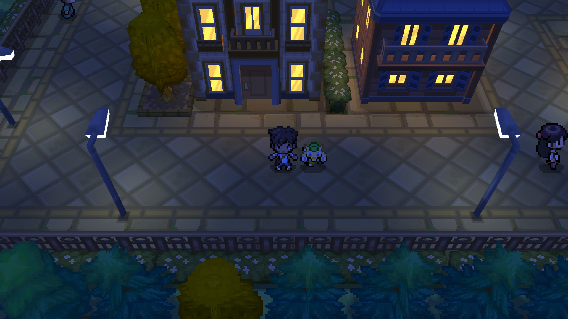 Pangopuff standing next to the trainer