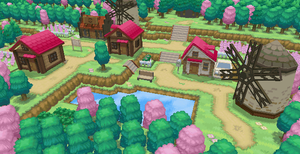 Animated screenshot of a town